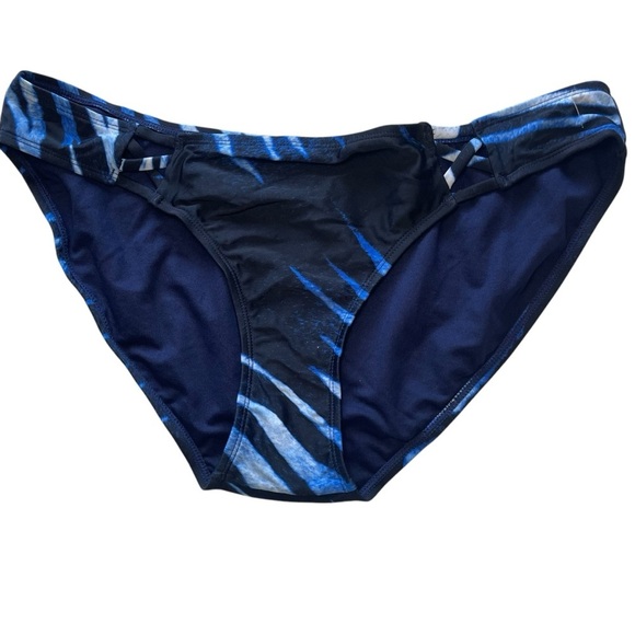 NEW Rachel Roy Strappy Bikini Bottom in Blue Zebra - Picture 2 of 8
